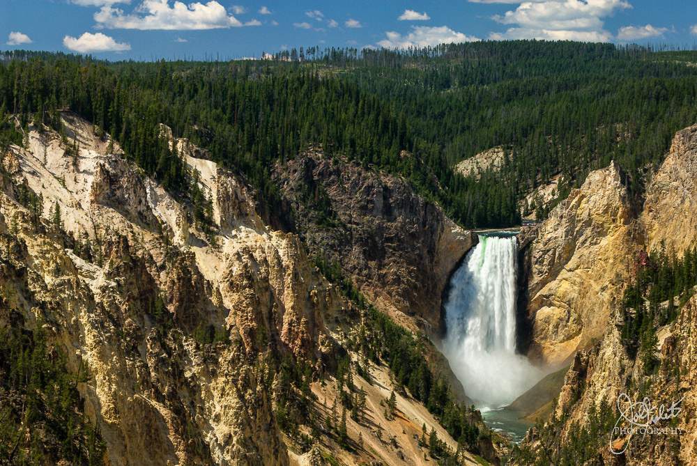 Yellowstone Falls from Artist Point, Yellowstone National Park, as photographed by Joel Nisleit.