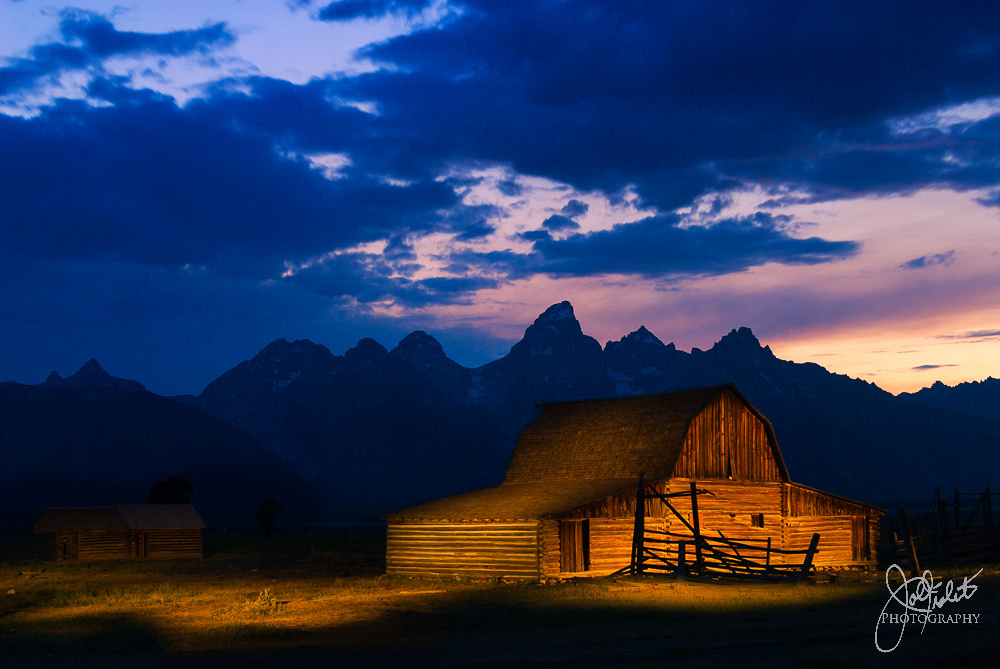 John Moulton barn light painting by landscape photographer Joel Nisleit.